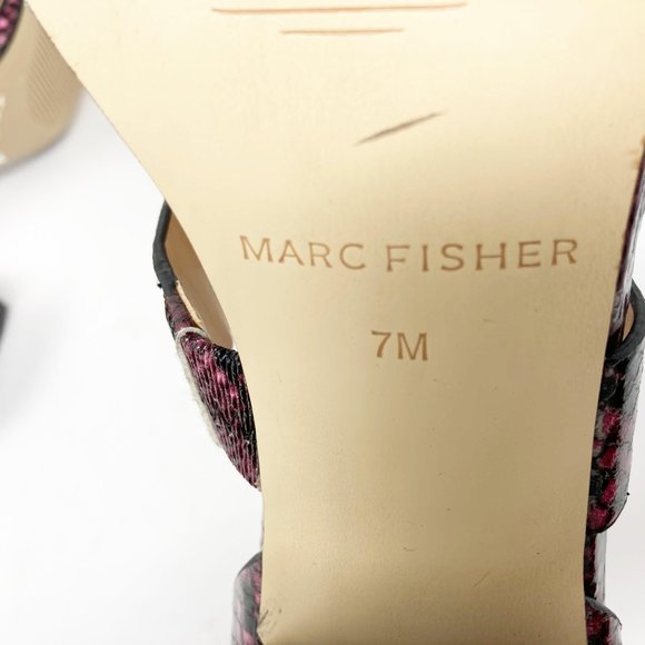 Marc Fisher Alina Open Toe Snakeskin Sandal NWT - Picture 6 of 7